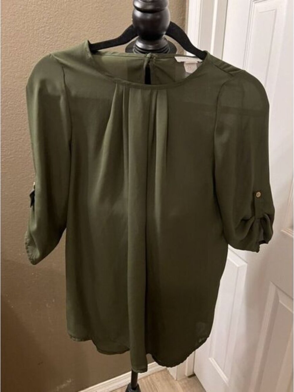 Coco & Main‎ Olive Green Ladies Medium Blouse